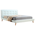 Load image into Gallery viewer, Queen PU Leather luxe Bed Frame White
