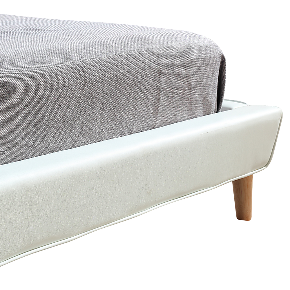 Queen PU Leather luxe Bed Frame White