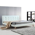 Load image into Gallery viewer, King PU Leather Deluxe Bed Frame White

