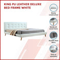 Load image into Gallery viewer, King PU Leather Deluxe Bed Frame White
