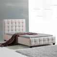 Load image into Gallery viewer, King Single Linen Fabric Deluxe Bed Frame Beige
