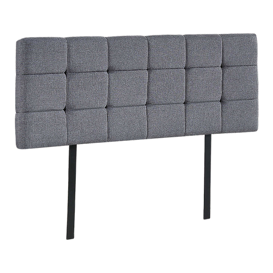 Linen Fabric Double Bed Deluxe Headboard Bedhead - Grey