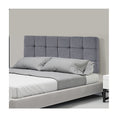 Load image into Gallery viewer, Linen Fabric Double Bed Deluxe Headboard Bedhead - Grey
