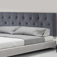 Load image into Gallery viewer, Linen Fabric Queen Bed Deluxe Headboard Bedhead - Grey
