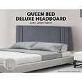 Load image into Gallery viewer, Linen Fabric Queen Bed Deluxe Headboard Bedhead - Grey
