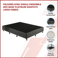 Load image into Gallery viewer, Palermo King Single Ensemble Bed Base Platinum Graphite Linen Fabric
