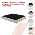 Load image into Gallery viewer, Palermo King Single Ensemble Bed Base Platinum Light Grey Linen Fabric
