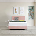 Load image into Gallery viewer, Linen Fabric Double Bed Deluxe Headboard Bedhead - Pale Pink
