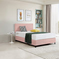 Load image into Gallery viewer, Linen Fabric Double Bed Deluxe Headboard Bedhead - Pale Pink
