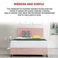 Load image into Gallery viewer, Linen Fabric Double Bed Deluxe Headboard Bedhead - Pale Pink
