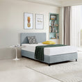 Load image into Gallery viewer, Linen Fabric Double Bed Deluxe Headboard Bedhead - Stone Grey
