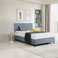 Load image into Gallery viewer, Linen Fabric Double Bed Deluxe Headboard Bedhead - Berlin Blue
