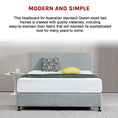 Load image into Gallery viewer, Linen Fabric Queen Bed Deluxe Headboard Bedhead - Stone Grey

