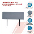 Load image into Gallery viewer, Linen Fabric King Bed Deluxe Headboard Bedhead - Berlin Blue
