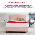 Load image into Gallery viewer, Linen Fabric Double Bed Curved Headboard Bedhead - Pale Pink
