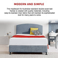 Load image into Gallery viewer, Linen Fabric Double Bed Curved Headboard Bedhead - Berlin Blue
