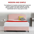 Load image into Gallery viewer, Linen Fabric Queen Bed Curved Headboard Bedhead - Pale Pink
