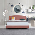 Load image into Gallery viewer, Linen Fabric King Bed Curved Headboard Bedhead - Pearl Copper Brown
