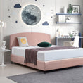 Load image into Gallery viewer, Linen Fabric King Bed Curved Headboard Bedhead - Pale Pink
