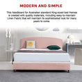 Load image into Gallery viewer, Linen Fabric King Bed Curved Headboard Bedhead - Pale Pink
