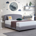 Load image into Gallery viewer, Linen Fabric King Bed Curved Headboard Bedhead - Slate Ash
