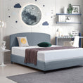 Load image into Gallery viewer, Linen Fabric King Bed Curved Headboard Bedhead - Berlin Blue
