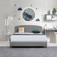 Load image into Gallery viewer, Linen Fabric King Bed Curved Headboard Bedhead - Night Ash
