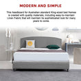 Load image into Gallery viewer, Linen Fabric King Bed Curved Headboard Bedhead - Night Ash
