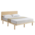 Load image into Gallery viewer, Natural Solid Wood Bed Frame Bed Base with Headboard King Single
