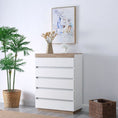 Load image into Gallery viewer, Ashley Coastal White Wooden Chest of 5 Drawers Tallboy
