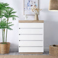 Load image into Gallery viewer, Ashley Coastal White Wooden Chest of 5 Drawers Tallboy
