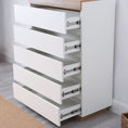 Load image into Gallery viewer, Ashley Coastal White Wooden Chest of 5 Drawers Tallboy

