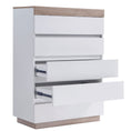 Load image into Gallery viewer, Ashley Coastal White Wooden Chest of 5 Drawers Tallboy
