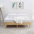 Load image into Gallery viewer, Natural Oak Ensemble Bed Frame Wooden Slat King
