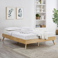 Load image into Gallery viewer, Natural Oak Ensemble Bed Frame Wooden Slat King
