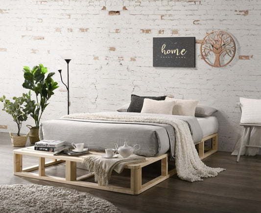 Luis Wooden Platform Bed Frame Base Queen
