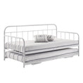 Load image into Gallery viewer, Metal Daybed Pop Up Trundle Sofa Bed Frame Single Size White
