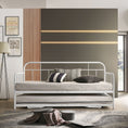 Load image into Gallery viewer, Metal Daybed Pop Up Trundle Sofa Bed Frame Single Size White
