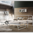 Load image into Gallery viewer, Metal Daybed Pop Up Trundle Sofa Bed Frame Single Size White
