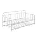 Load image into Gallery viewer, Metal Daybed Pop Up Trundle Sofa Bed Frame Single Size White
