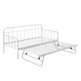 Load image into Gallery viewer, Metal Daybed Pop Up Trundle Sofa Bed Frame Single Size White
