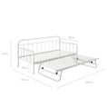 Load image into Gallery viewer, Metal Daybed Pop Up Trundle Sofa Bed Frame Single Size White
