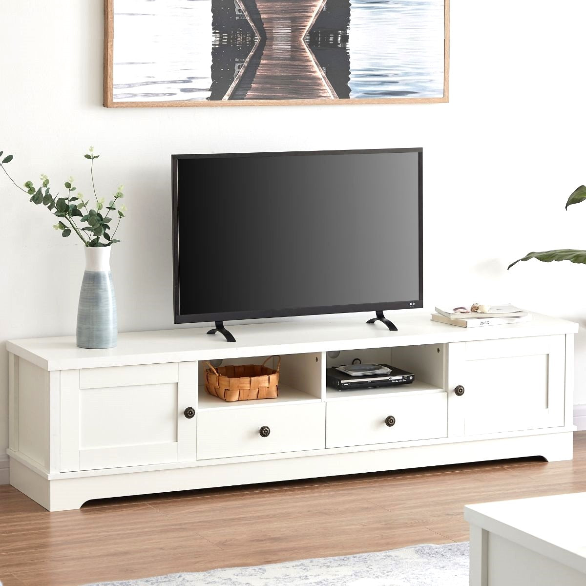 Coastal Hamptons 180cm TV Cabinet Entertainment Unit Stand Storage
