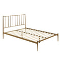 Load image into Gallery viewer, Metal Bed Frame Base Platform in Gold Queen Mid Century Timber Slat
