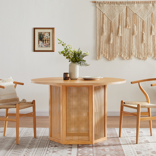 Hendrix 4 Seater Round Rattan Dining Table