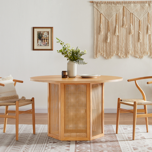 Lua 4 Seater Round Rattan Dining Table