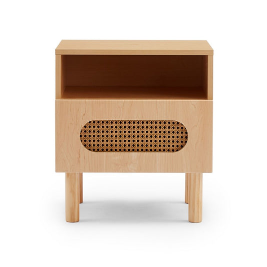 Leo Rattan Bedside Table in Maple