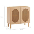 Load image into Gallery viewer, Leo Rattan 2-Door Accent Cabinet in Maple
