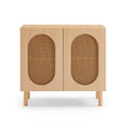 Load image into Gallery viewer, Leo Rattan 2-Door Accent Cabinet in Maple
