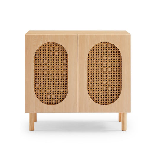 Leo Rattan 2-Door Accent Cabinet in Maple